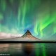 Kirkjufell mount in Iceland Northern Lights - Aurora Borealis